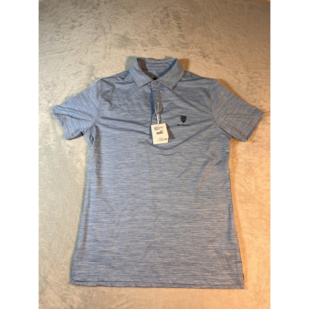 Ben Sherman Golf Polo Shirt Mens S Blue Heathered Short Sleeve Regular Fit